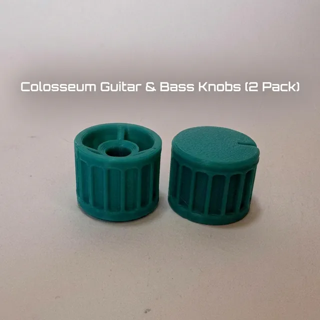 Colosseum-style guitar and bass knobs with vertical pillar grip